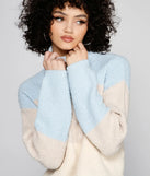 Cozy Color Block Waffle Knit Sweater