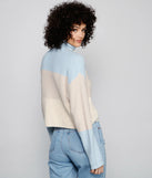 Cozy Color Block Waffle Knit Sweater