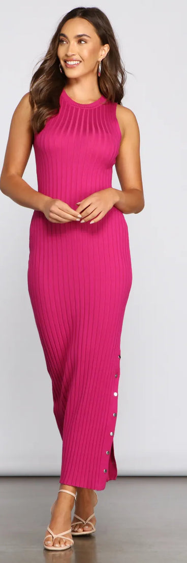 Button Up In Style Midi Dress