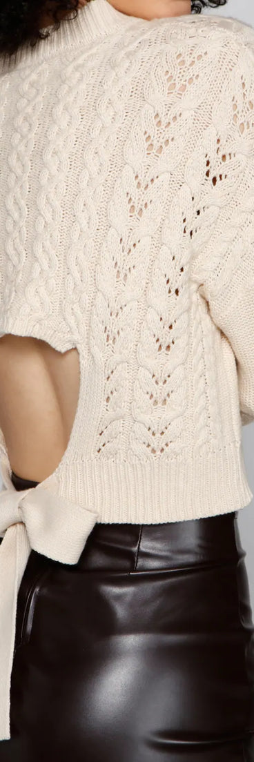 Casual Cuddles Tie-Back Sweater