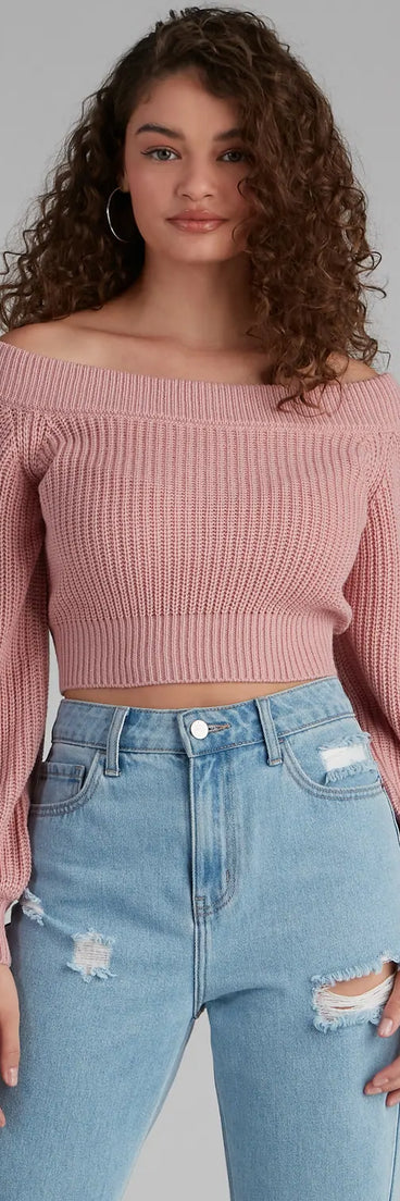 Stay Cute Off-the-Shoulder Sweater