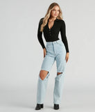 Preppy Affair Henley Long Sleeve Bodysuit