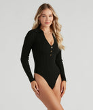 Preppy Affair Henley Long Sleeve Bodysuit