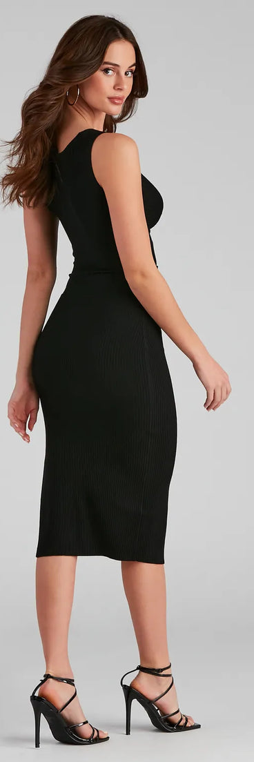 Wrapped In Chic Style Midi Sweater Dress