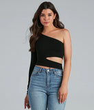One Shoulder Allure Cutout Top
