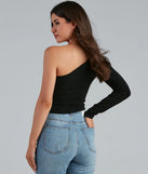 One Shoulder Allure Cutout Top