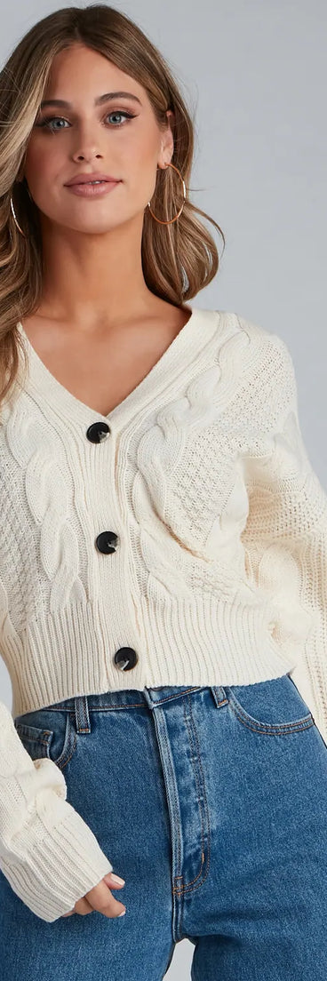 Cold Weather Cable Knit Cardigan