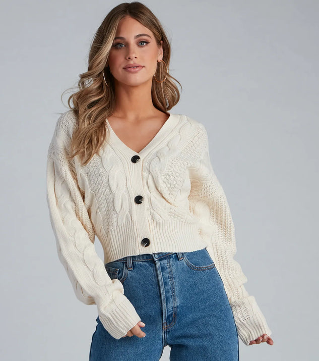 Cold Weather Cable Knit Cardigan