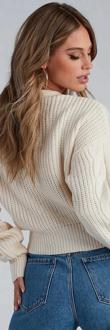 Cold Weather Cable Knit Cardigan