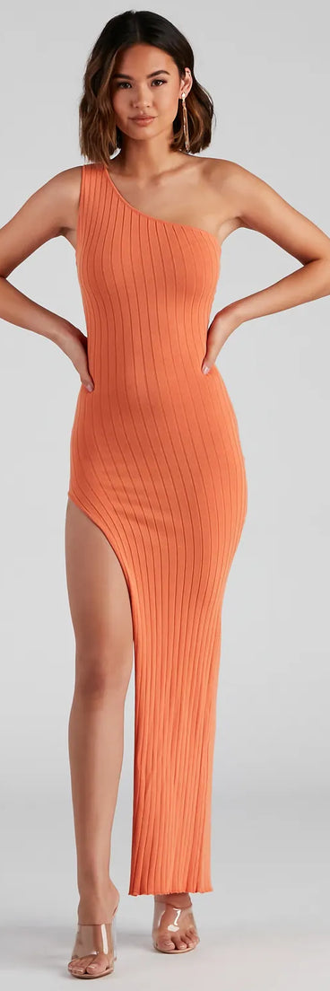 Keep It Sleek Asymmetric Maxi Dress