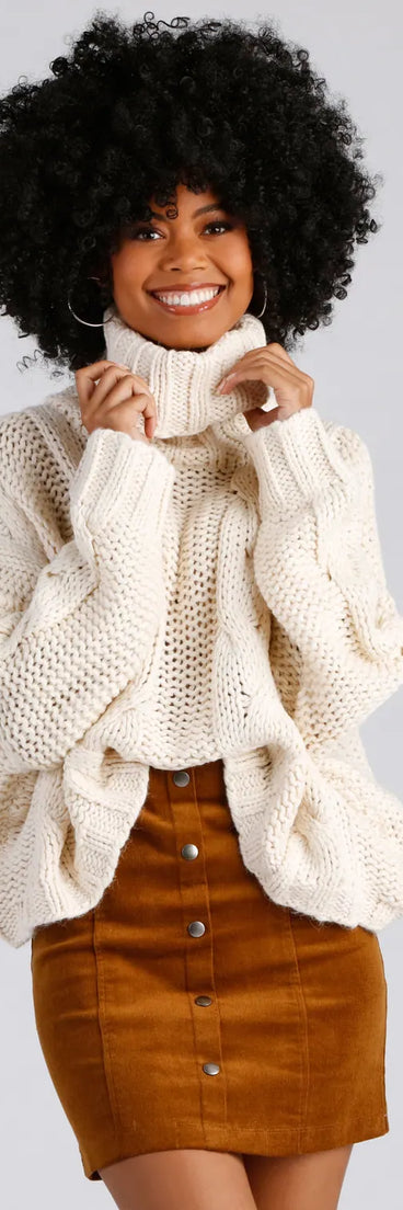 All The Cozy Vibes Cable Knit Sweater