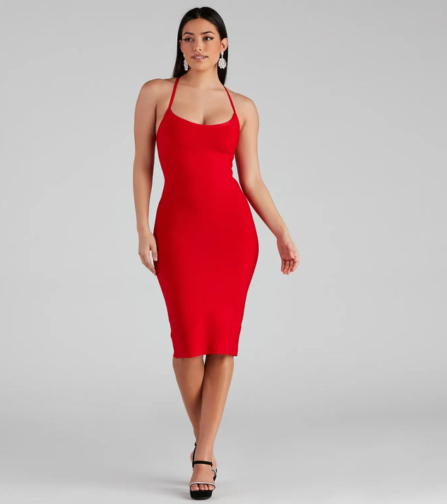 Limelight Lace-Up Bandage Dress