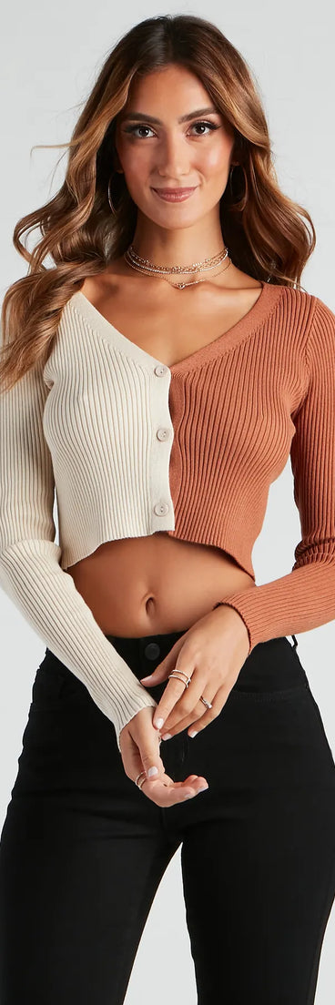 Better In Two Tone Crop Cardigan