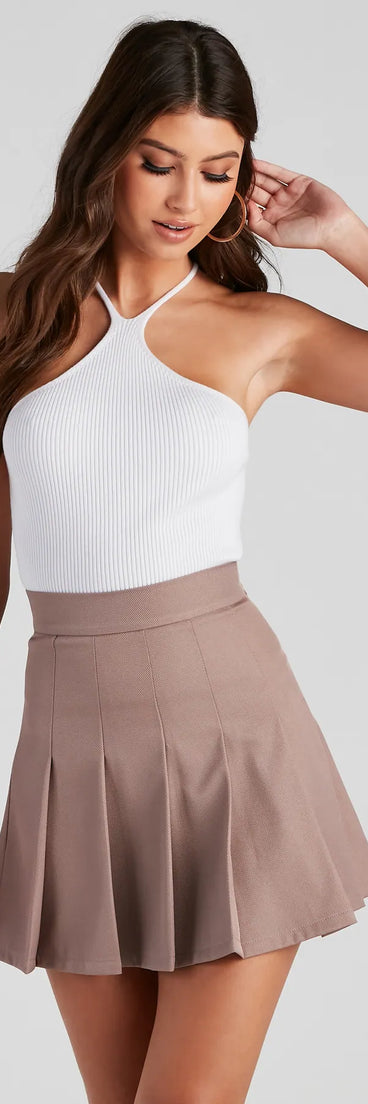 Basic Perfection Knit Halter Crop Top