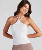 Basic Perfection Knit Halter Crop Top