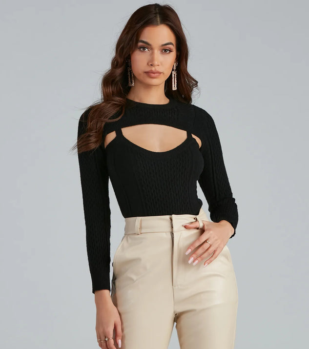Keeping Knit Trendy Cable Knit Top