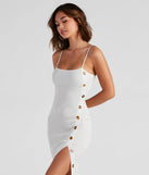 Cute As A Button Sweater Midi Dress