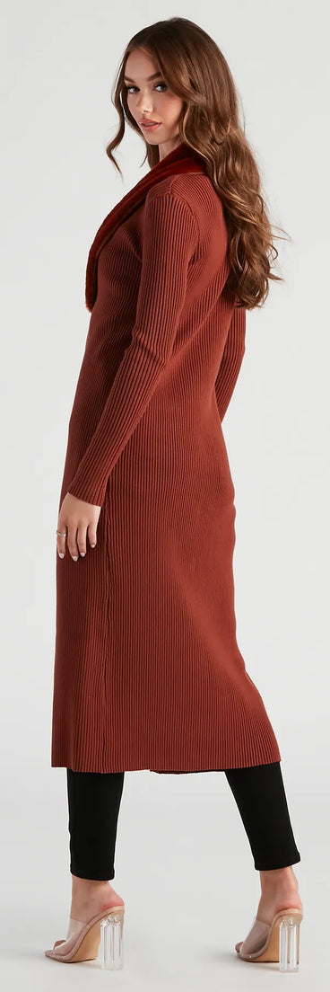 Forever Fabulous Faux Fur Knit Duster