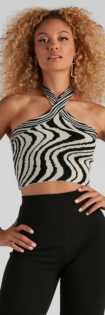So Stealth Sweater Halter Top