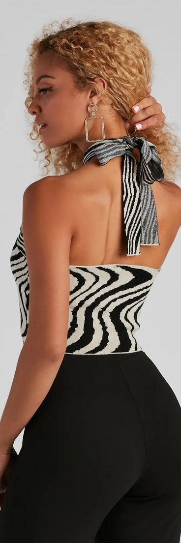 So Stealth Sweater Halter Top