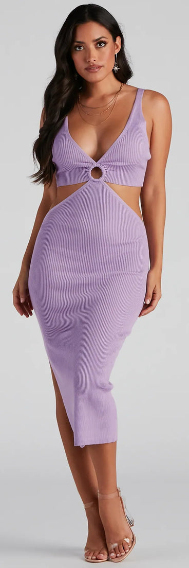 Feel The Heat V-Neck Midi Dress