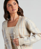 Casually Preppy Plaid Cardigan