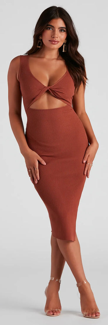 Stylish Silhouette Midi Sweater Dress