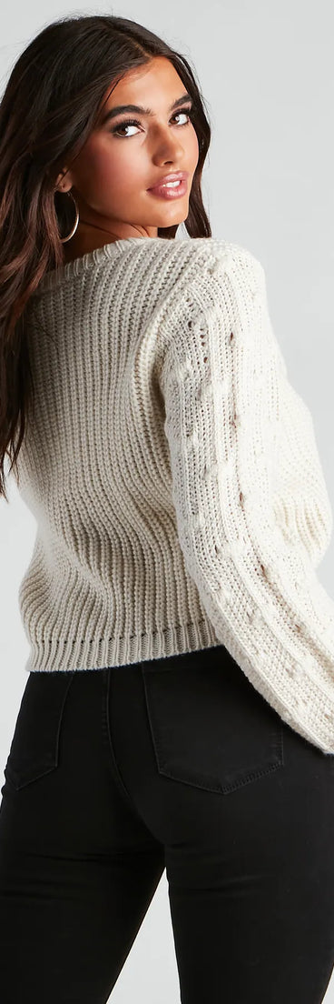 Cozy Up Cropped Knit Sweater