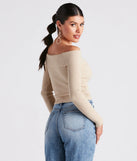 Feel The Knit Foldover Sweater Top