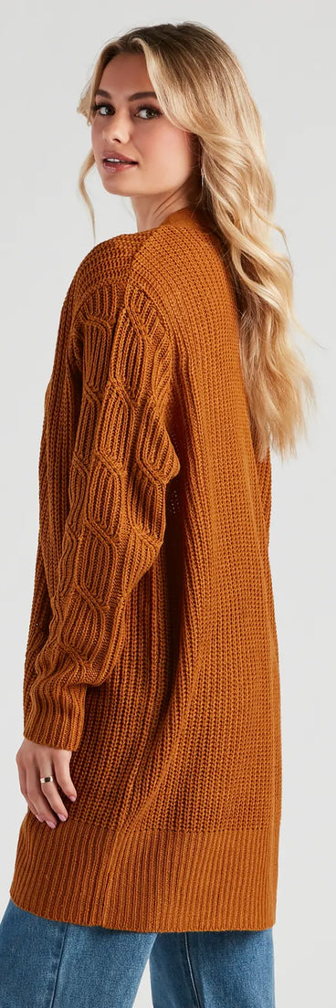 Cozy Up Cable Knit Oversized Cardgian