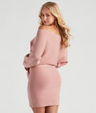 Cold Classic Dolman Sleeve Belted Sweater Dress