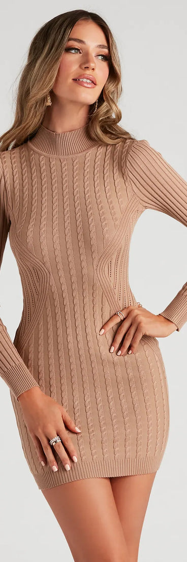 In The Knit Cable Sweater Dress