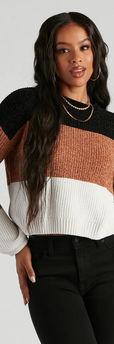 Real Sweet Colorblock Chenille Sweater