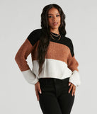 Real Sweet Colorblock Chenille Sweater