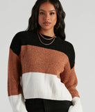 Real Sweet Colorblock Chenille Sweater