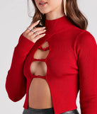 Flirty Secret Mock Neck Sweater Top
