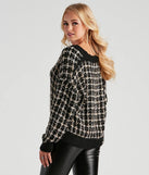 Sweet In Tweed V-Neck Sweater