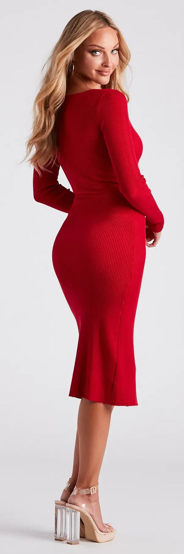 Put A Ring On It Sweater Midi Dress