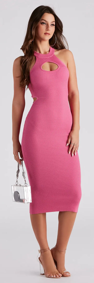 Trendy Babe Cutout Sweater Dress