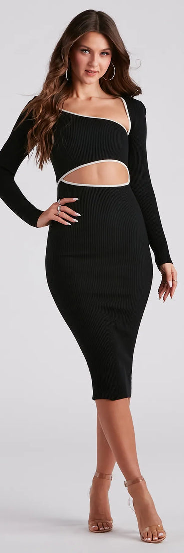 Only The Best Cutout Sweater Dress