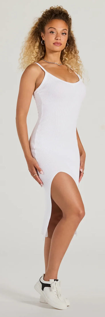 Soak up the season in the Perfectly Stylish Sleeveless Ribbed Knit Midi Dress, a white sundress styled for easy days, outdoor plans, and everything in between.