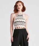 Under The Sun Chevron Knit Sweater Top