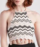 Under The Sun Chevron Knit Sweater Top