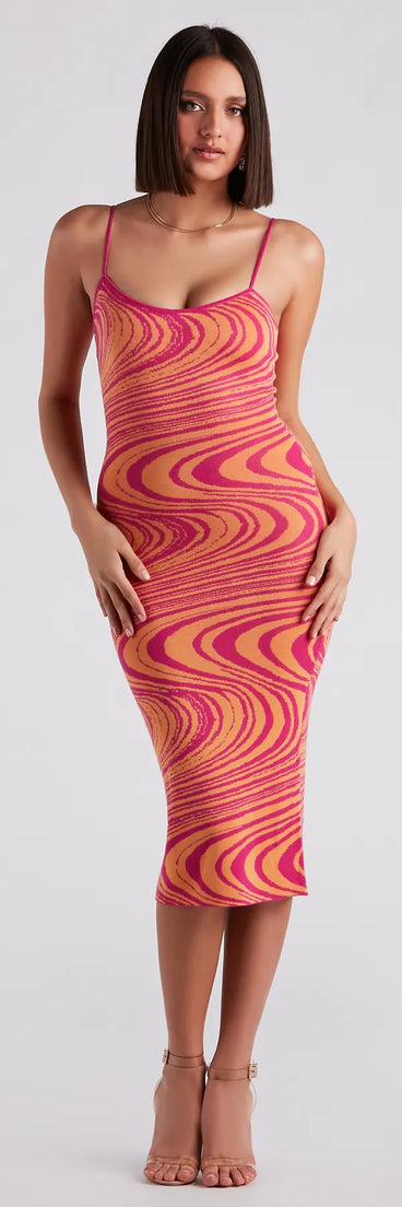 Nail The Trend Swirl Print Sweater Dress