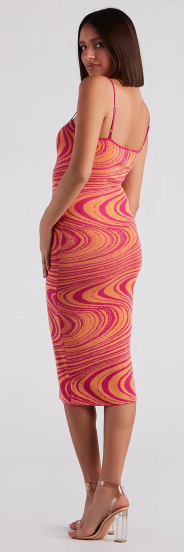 Nail The Trend Swirl Print Sweater Dress