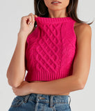 Trendsetting Cutie Cable Knit Cropped Tank