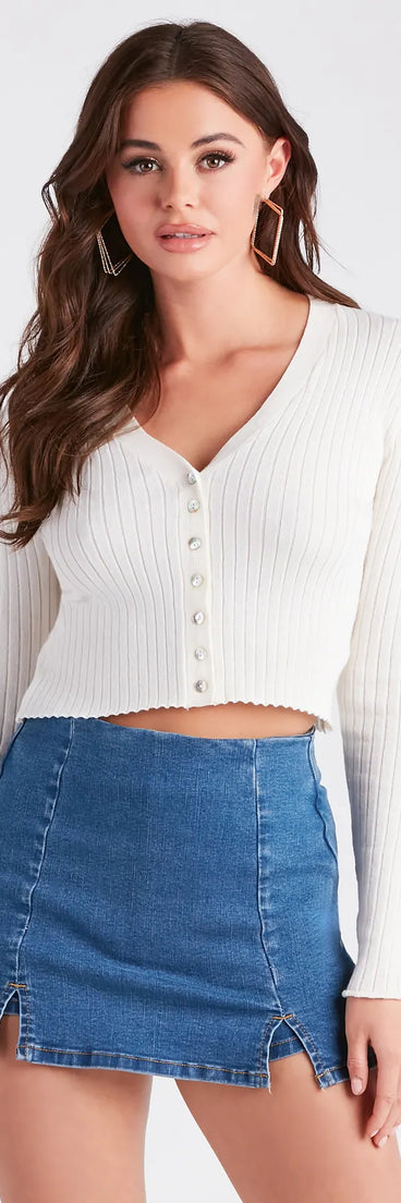 The It Knit Crop Cardigan Sweater