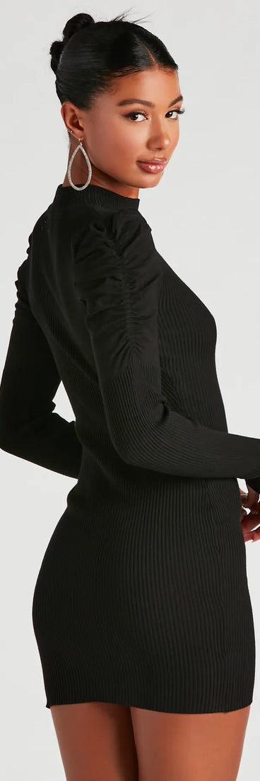 Chic Perfection Mock Neck Sweater Dress