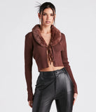 Fur Real Slay Knit Crop Cardigan