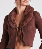 Fur Real Slay Knit Crop Cardigan